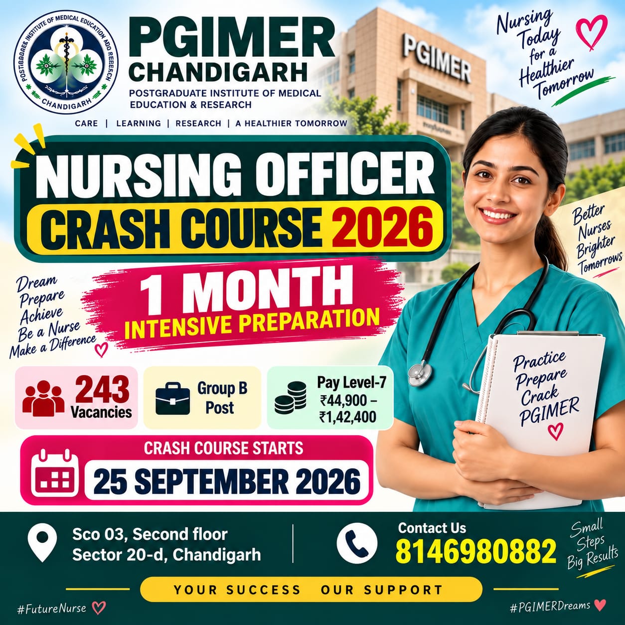 PGIMER Chandigarh Nursing Officer Crash Course by Kanika’s Nursing Academy