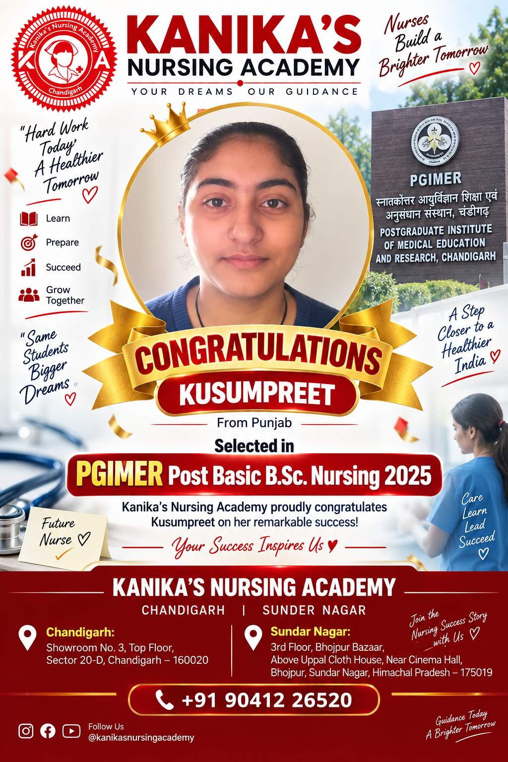 Kusumpreet — PGIMER Post Basic B.Sc. Nursing 2025