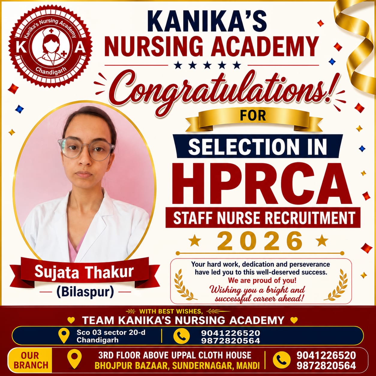 Sujata Thakur — HPRCA Staff Nurse 2026