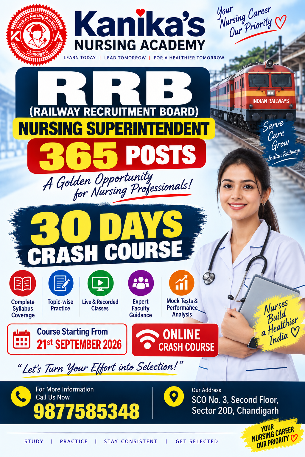 RRB Nursing Superintendent 30-Day Crash Course 2026 by Kanika’s Nursing Academy