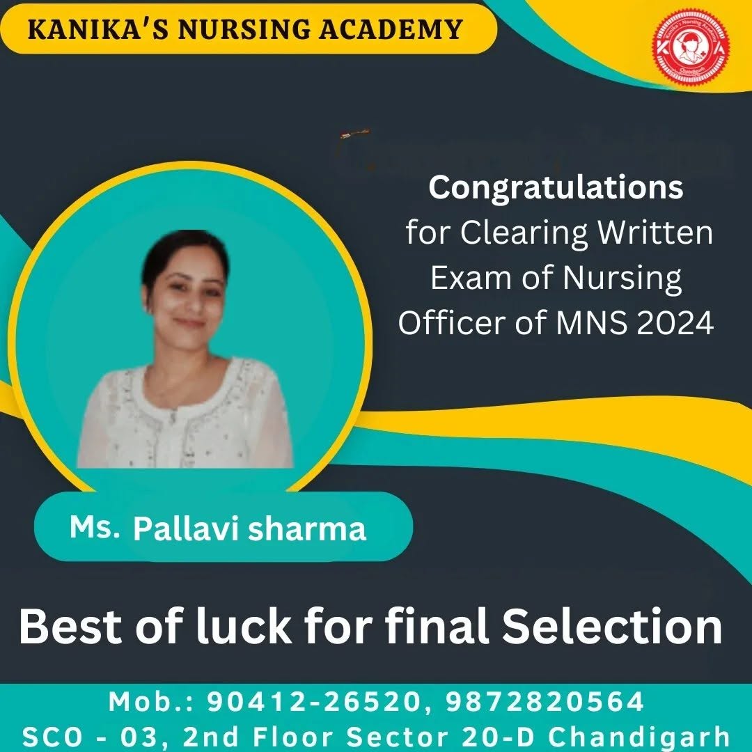 Pallavi Sharma — MNS Nursing Officer written exam 2024
