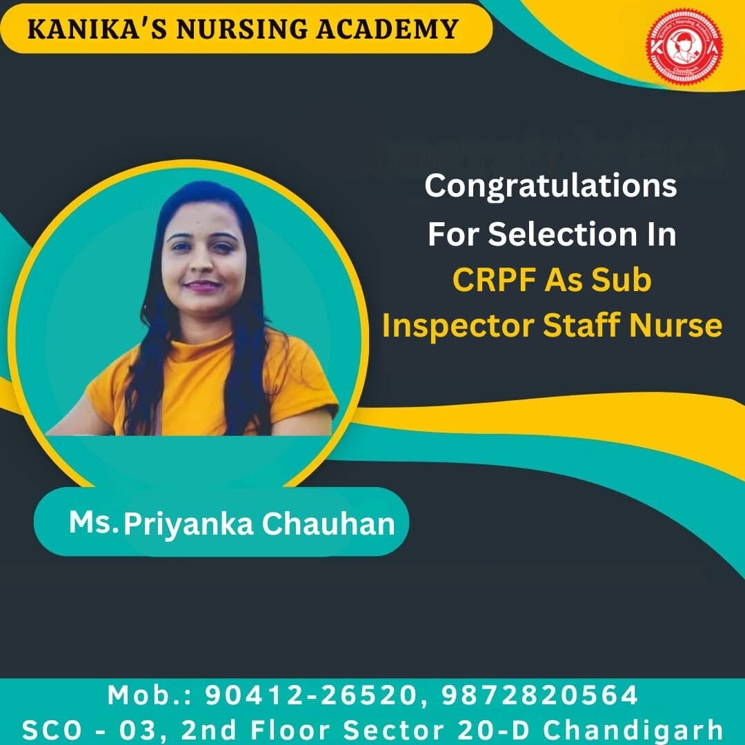 Priyanka Chauhan — CRPF Sub Inspector Staff Nurse selection