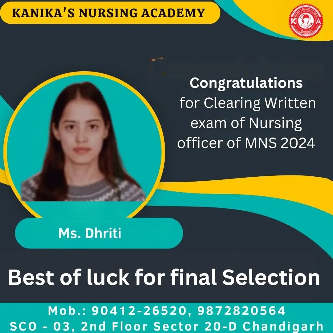 Dhriti — MNS Nursing Officer written exam 2024