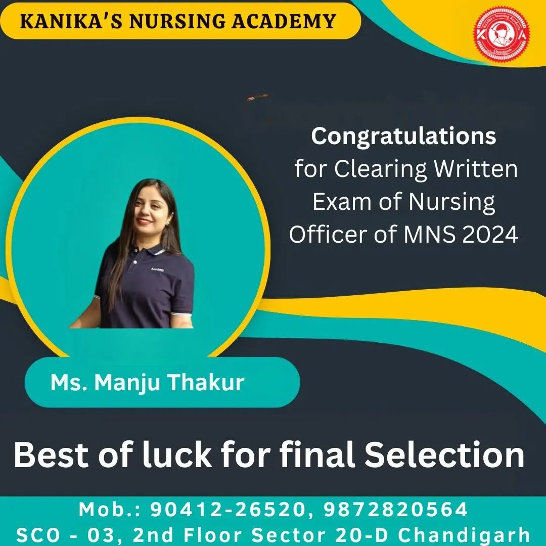 Manju Thakur — MNS Nursing Officer written exam 2024