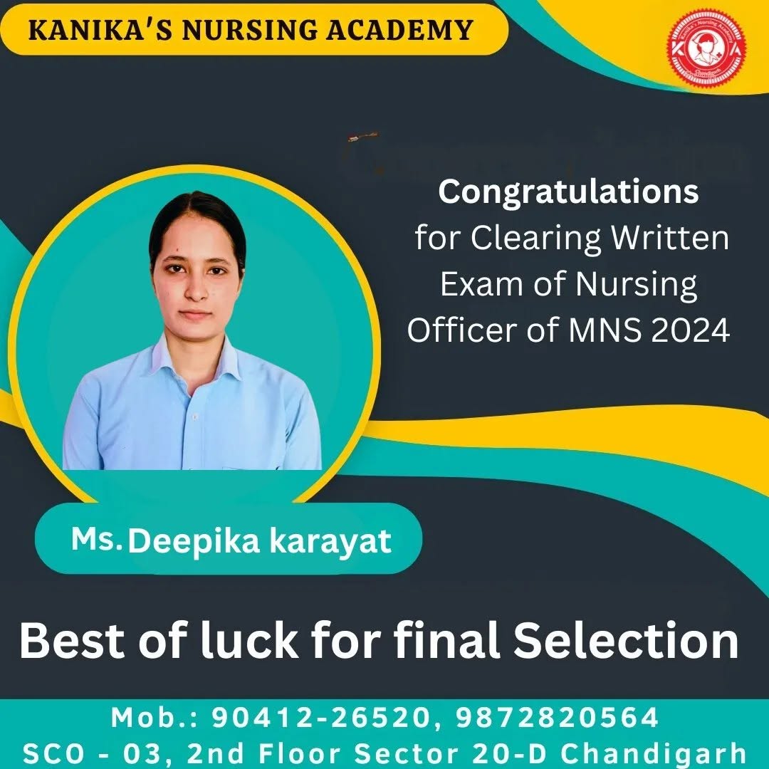 Deepika Karayat — MNS Nursing Officer written exam 2024
