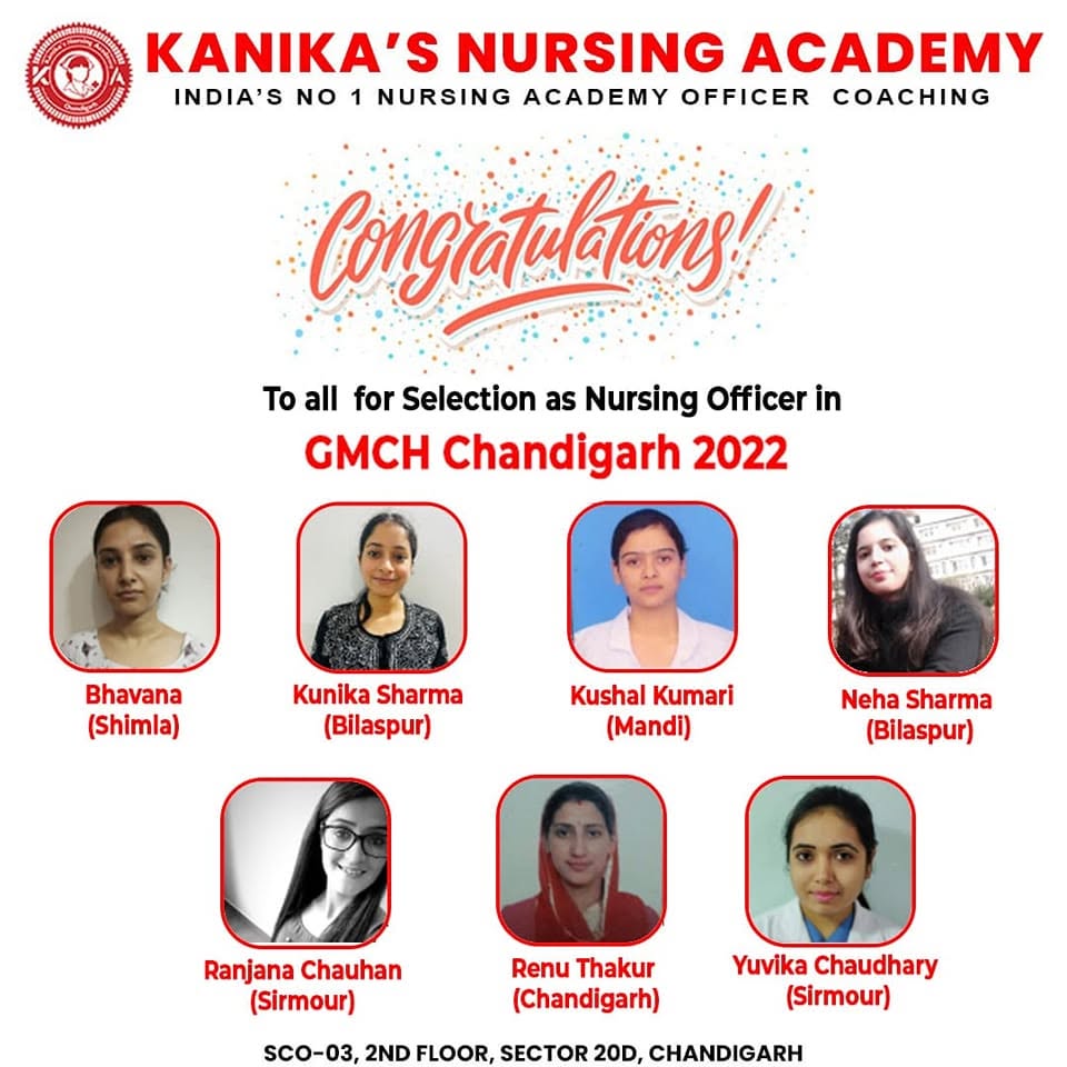 GMCH Chandigarh selections 2022 — Nursing Officer student selection board