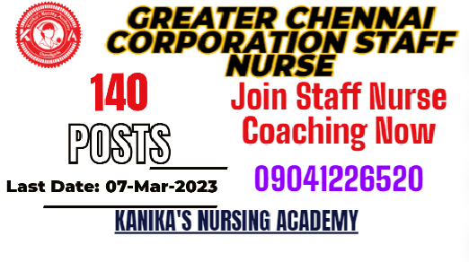 greater chennai corporation staff nurse recruitment