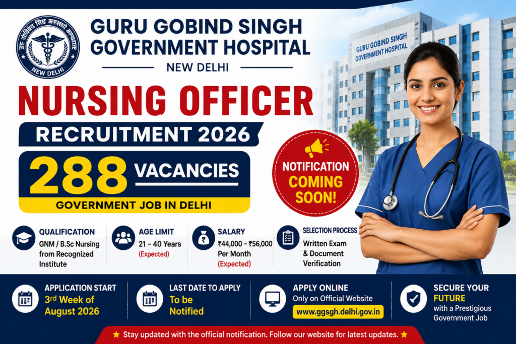 GGSGH Nursing Officer Recruitment 2026 recruitment banner