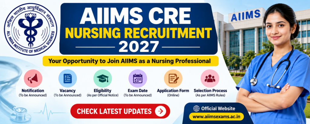 AIIMS CRE Nursing Recruitment 2027