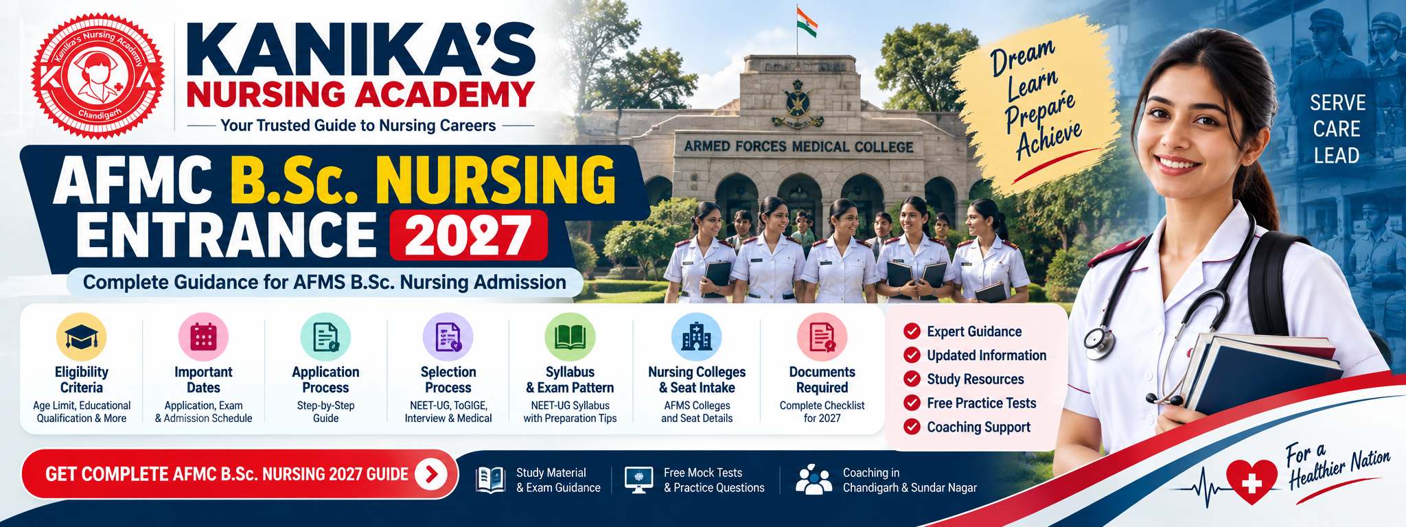 AFMC BSc Nursing 2027 admission preparation guide